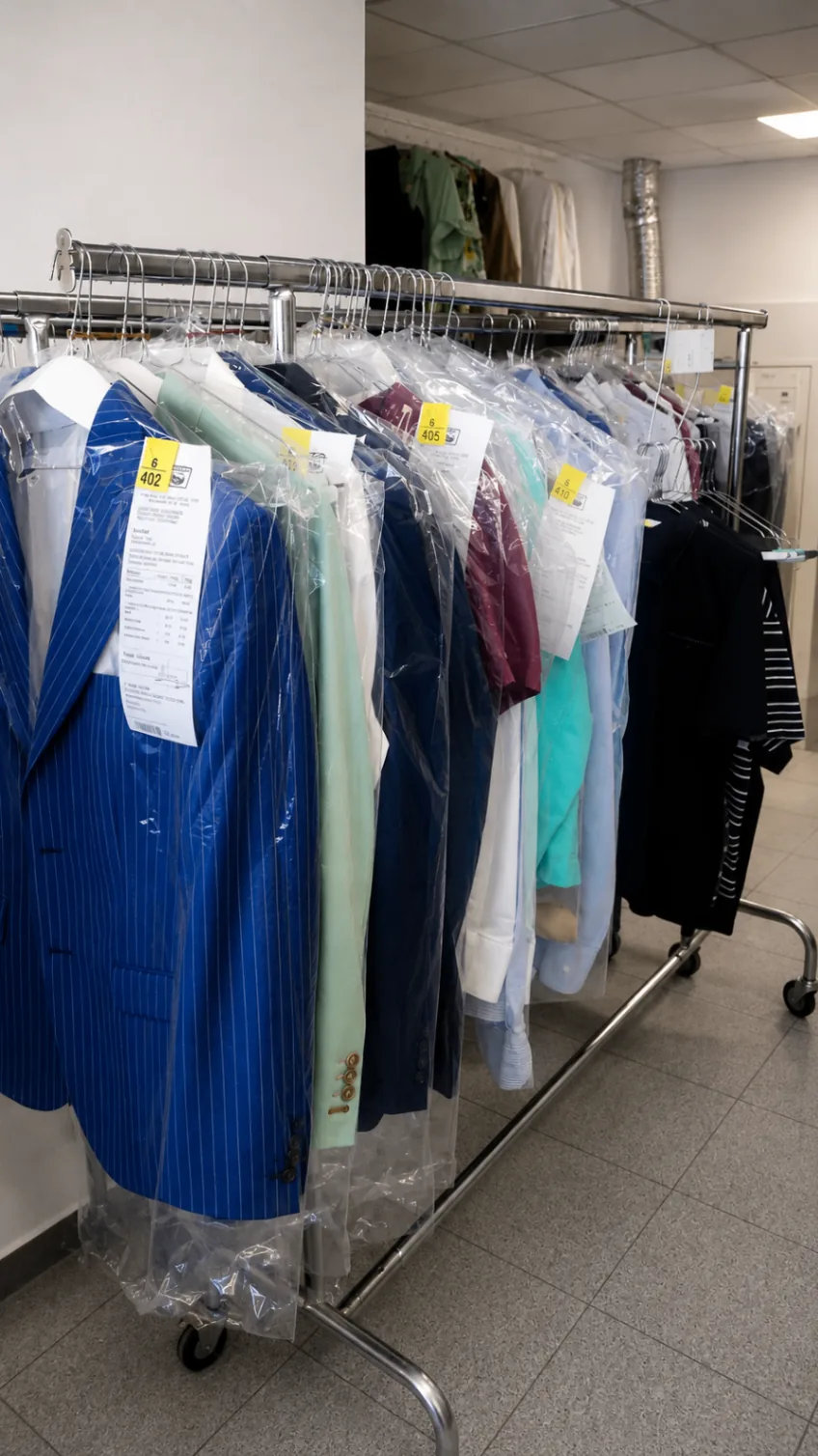 Costume și cămăși ambalate după curățare